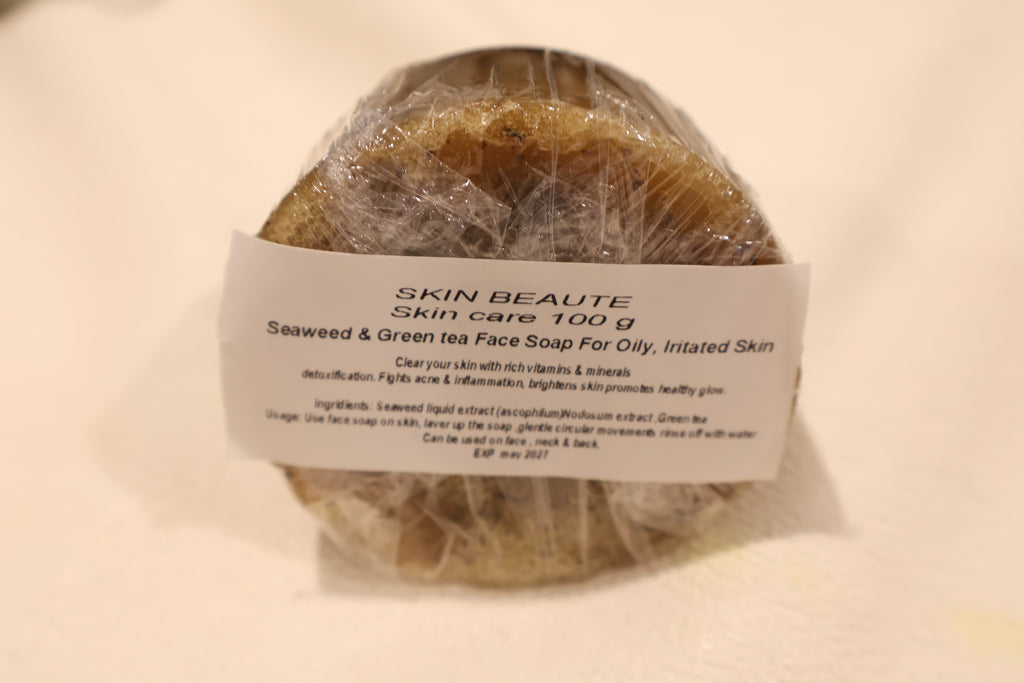 Seaweed & green tea face soap for acne and oily skin $15